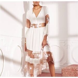 Eva Midi Dress in White FOR LOVE & LEMONS